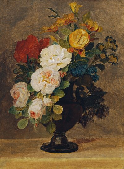 Bloemenboeket in antieke vaas door Pauline von Koudelka Schmerling