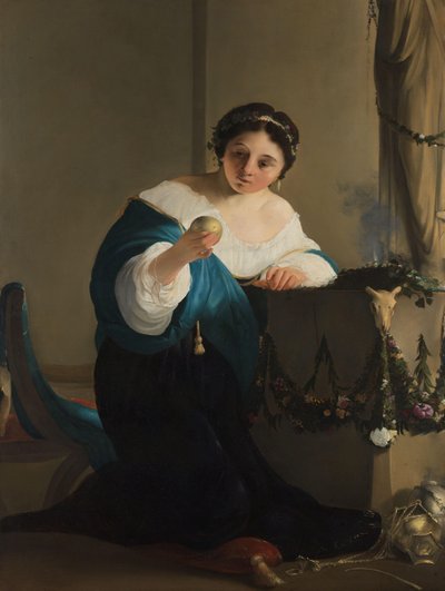 Cydippe met de appel van Acontius door Paulus Bor