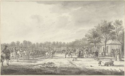 Revue van de cavalerie door prins Willem V op het Malieveld te Den Haag, 1770 door Paulus Constantijn la Fargue