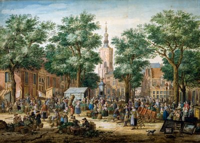 De Grote Groene Markt in Den Haag, 1769 door Paulus Constantijn la Fargue