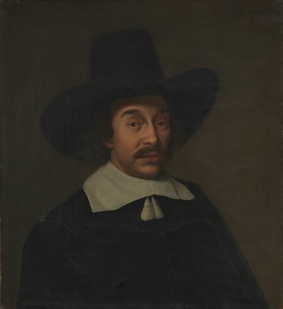 Portret van een man, mogelijk Jan de Hooghe (1608-1682) door Paulus Hennekyn