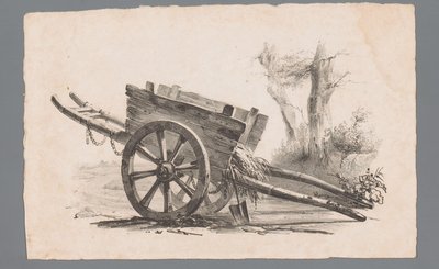 Wagen met twee wielen door Paulus Lauters (attributed to)