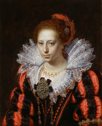 Portret van een jonge dame door Paulus Moreelse