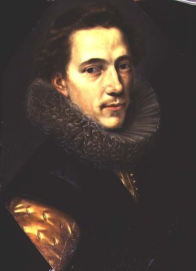 Portret van een man met een kraag door Paulus Moreelse