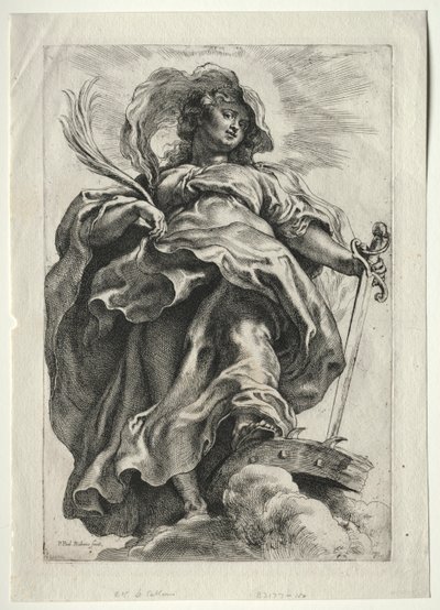St. Catharina in de wolken door Paulus Moreelse