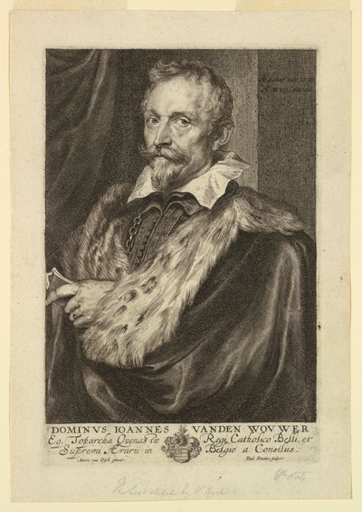 Portret van Jan van der Wouwer, uit de Icones Principum Virorum door Paulus Pontius