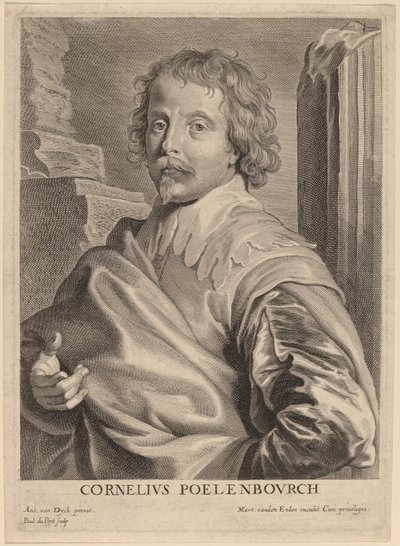 Cornelis van Poelenburgh door Paulus Pontius after Sir Anthony van Dyck