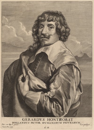 Gerrit van Honthorst door Paulus Pontius after Sir Anthony van Dyck