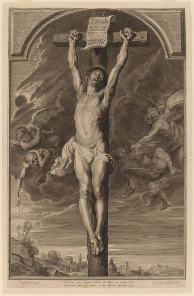 Christus aan het kruis door Paulus Pontius, after Sir Peter Paul Rubens