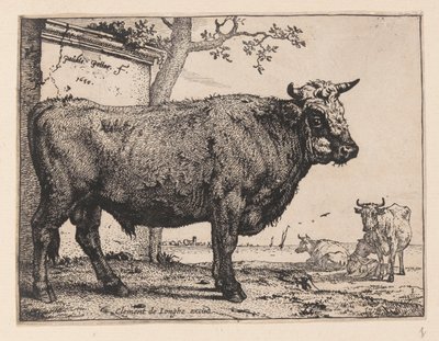 De stier, van verschillende ossen en koeien door Paulus Potter