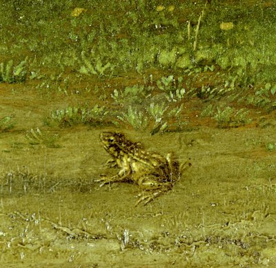 Pad, detail van Een landgenoot met zijn kudde (detail) door Paulus Potter