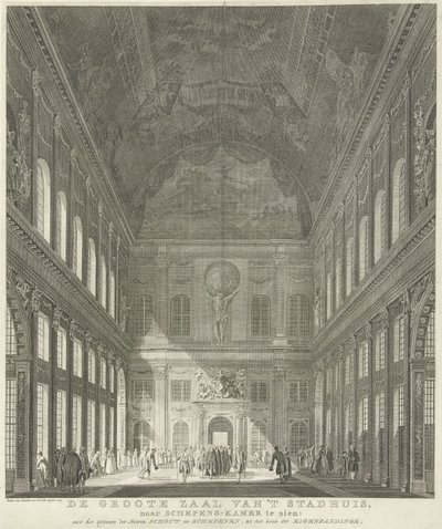 Burgerzaal in het Stadhuis op de Dam te Amsterdam door Paulus van Liender