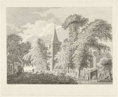 Dorpsgezicht te Maartensdijk, 1753 door Paulus van Liender
