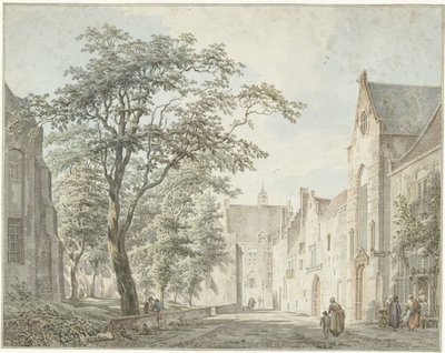 Gezicht in de stad Montfoort door Paulus van Liender