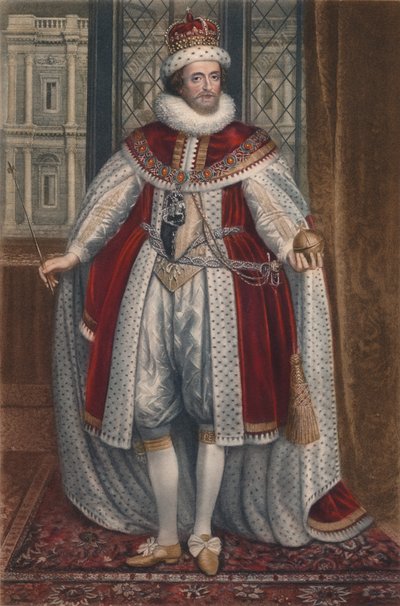 Koning James I van Engeland en VI van Schotland, 1620, 1904 door Paulus van Somer