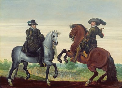 Maurits (1567-1625) en Frederik Hendrik (1584-1647) van Nassau, Prinsen van Oranje door Pauwels van Hillegaert