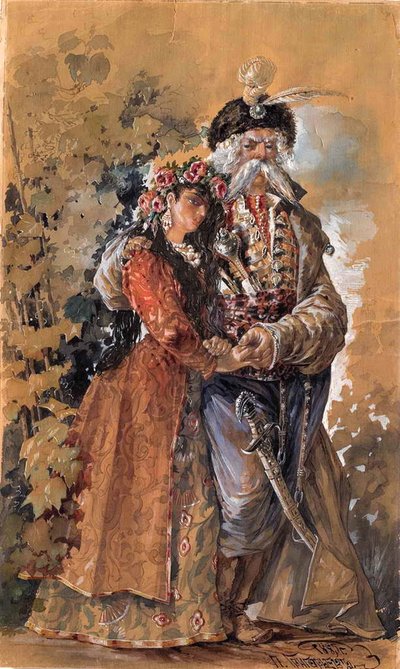Mazepa met Maria, 1885 door Pavel Alexeyevich Grigoryev