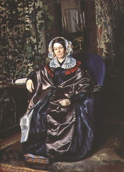 Portret van Maria Pavlovna Druzhinina, eind jaren 1840 door Pavel Andreevich Fedotov