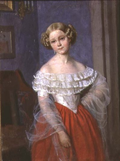 Portret van Olga Ivanovna Demonkala (1840-c.1927) 1851 door Pavel Andreevich Fedotov
