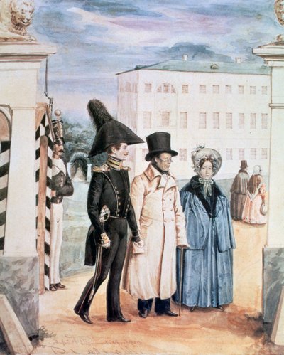 De wandeling, 1837 door Pavel Andreevich Fedotov