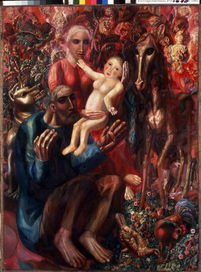 De Heilige Familie door Pawel Nikolajewitsch Filonow