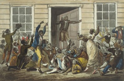 Zwarte Methodisten Houden een Gebedsbijeenkomst, 1811-ca. 1813 door Pavel Petrovic Svin
