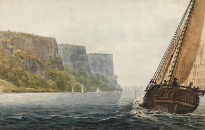 De Packet Mohawk van Albany passeert de Palisades, 1811-ca. 1813 door Pavel Petrovic Svin