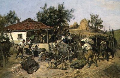 Boeren die een Kar Laden door Pawel Kowalewsky