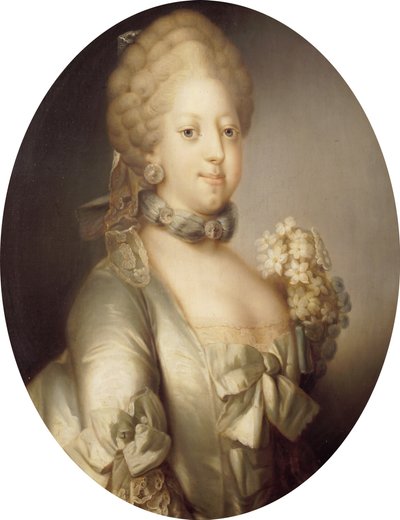Portret van Caroline Matilda van Groot-Brittannië 1751-1775, koningin van Denemarken, ca. 1767 door Peder Als