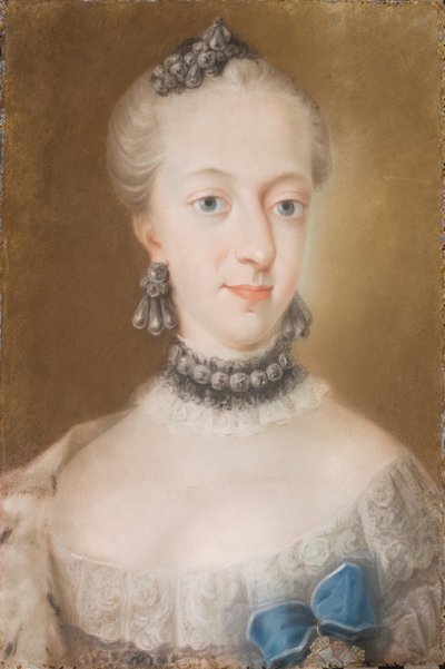 Portret van Juliane Marie 1729-1796, koningin van Denemarken en Noorwegen, midden 18e eeuw door Peder Als