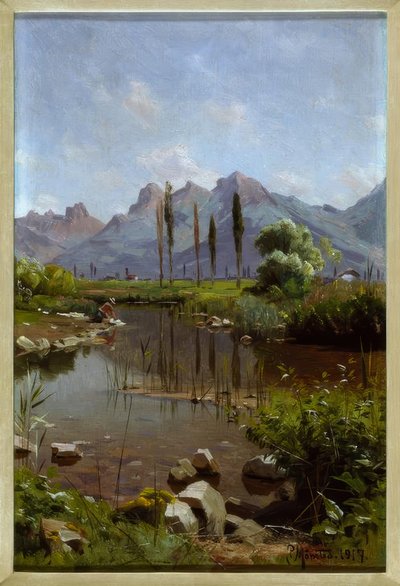 Oever van het meer van Genève door Peder Monsted