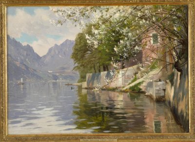 Lentedag aan het Meer van Lugano door Peder Monsted
