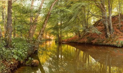 Lentedag bij de bosbeek door Peder Monsted