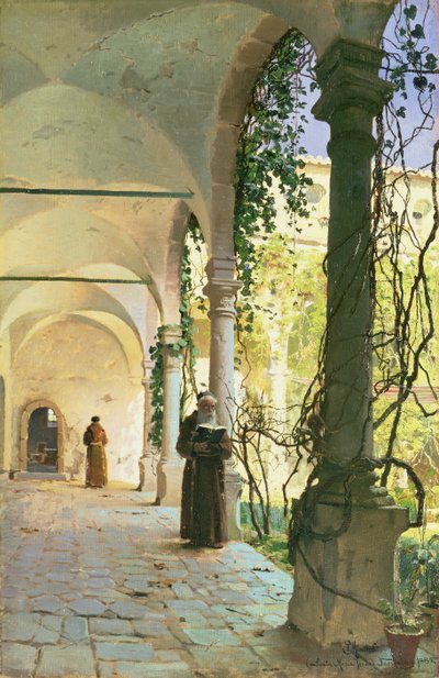 In de kloosters van het Santa Maria Jesus Klooster, in Taormina door Peder Monsted