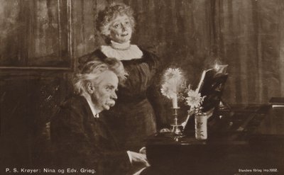 Edvard en Nina Grieg aan de piano door Peder Severin Krøyer