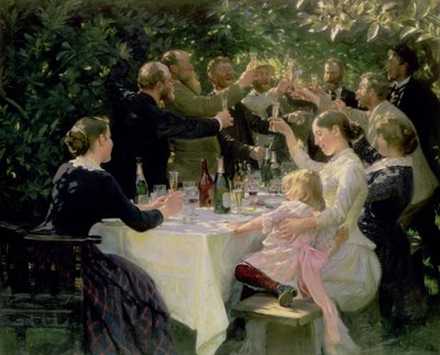 Hip Hip Hoera! Feest van kunstenaars in Skagen, 1888 door Peder Severin Krøyer