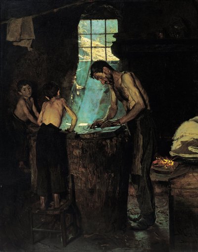 Italiaans dorpshoedenmakers door Peder Severin Krøyer