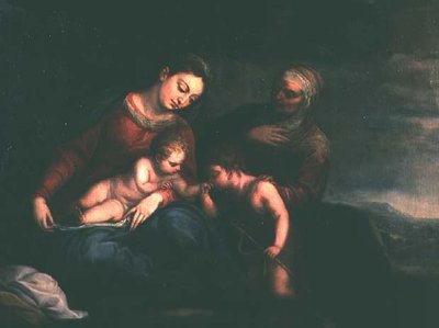 De Maagd en Kind met St. Elizabeth en Johannes de Doper door Pedro Atanasio Bocanegra