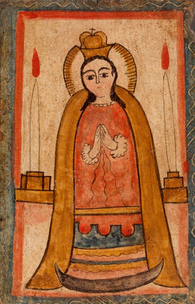 Madonna in een rode jurk, c. 1820 door Pedro Antonio Frésquis