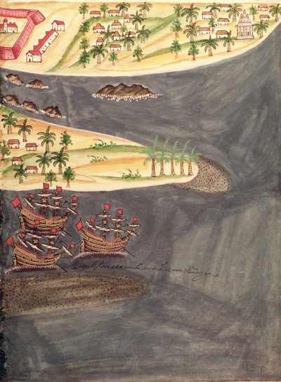 Verkenningskaart van Surat, in het Gujarat-district van India, illustratie uit 