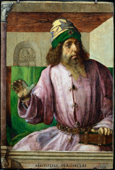 Aristoteles, oude Griekse filosoof en wetenschapper, ca. 1470-1504 door Pedro Berruguete