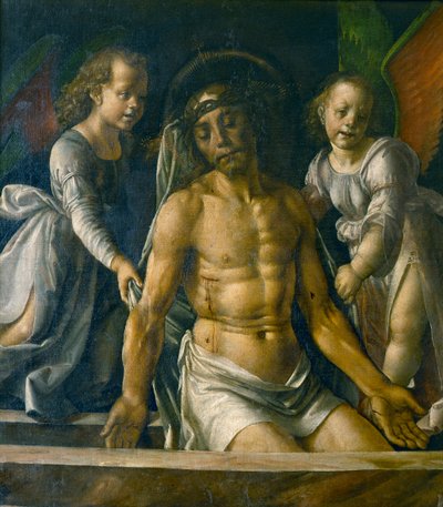 Pietà met twee engelen, 1480 door Pedro Berruguete