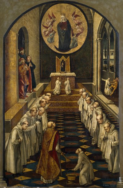 De verschijning van de Maagd aan een Dominicaanse gemeenschap, 1493-1499 door Pedro Berruguete