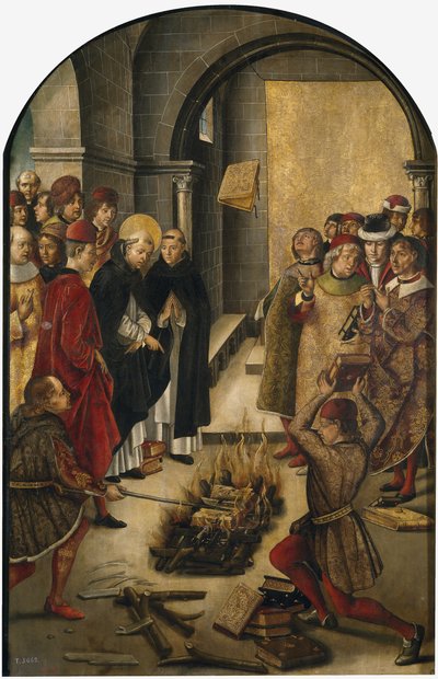 De dispuut tussen Sint Dominicus en de Albigenzen, 1493-1499 door Pedro Berruguete