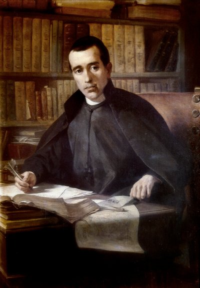 Portret van de Spaanse filosoof en priester Jacques Balmes i Urpia door Pedro Borrell y del Caso