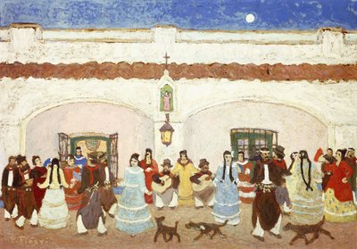 Dansen op de patio door Pedro Figari