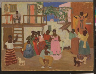 Preparando el candombe (Decoratie), c. 1935 door Pedro Figari