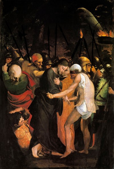De arrestatie van Jezus Christus door Pedro Machuca