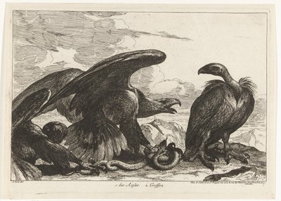 Gier en een arend met slang door Peeter Boel (attributed to)