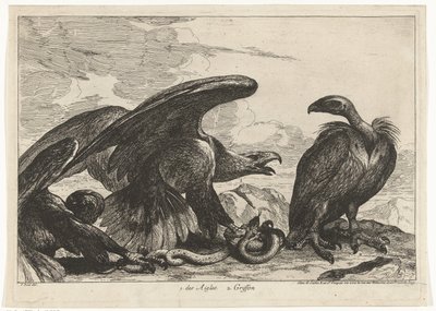 Gier en een arend met slang door Peeter Boel (attributed to)
